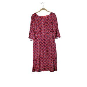 Boden Flippy Pencil Dress Red Floral Midi Pointsettia Wallflower US Size 6